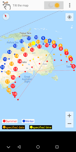 Sun position and path - عکس برنامه موبایلی اندروید