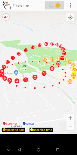 Sun position and path - عکس برنامه موبایلی اندروید