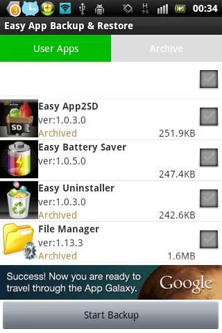 Easy App Backup & Restore - عکس برنامه موبایلی اندروید