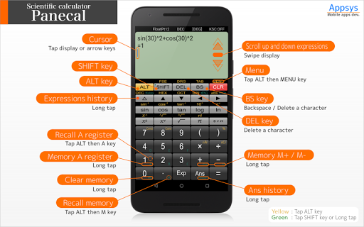 Panecal Scientific Calculator - Image screenshot of android app