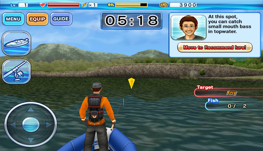 Bass 'n' Guide : Lure Fishing - Gameplay image of android game