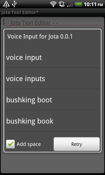 Voice Input for Jota - عکس برنامه موبایلی اندروید
