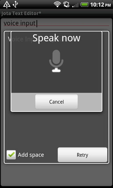 Voice Input for Jota - Image screenshot of android app