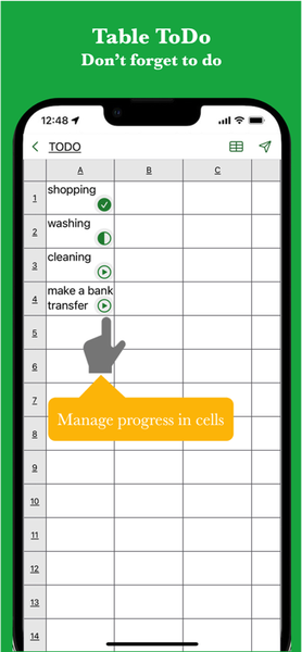 Simple Table - Note as table - Image screenshot of android app