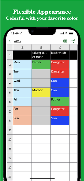Simple Table - Note as table - Image screenshot of android app