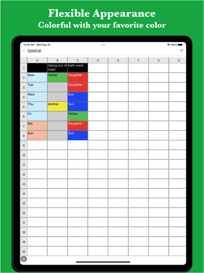 Simple Table - Note as table - Image screenshot of android app