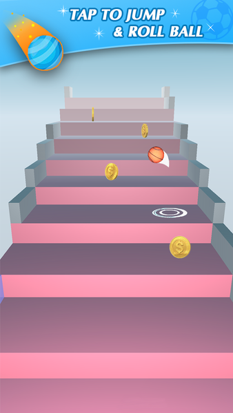 Jump Ball 3D - Jump on Stairs - Gameplay image of android game