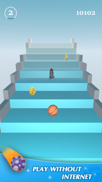 Jump Ball 3D - Jump on Stairs - Gameplay image of android game