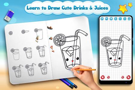 Learn to Draw Cute Drinks & Juices - عکس برنامه موبایلی اندروید