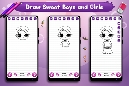 How to Draw Cute Girls  Drawing Girl Step by Step for Android