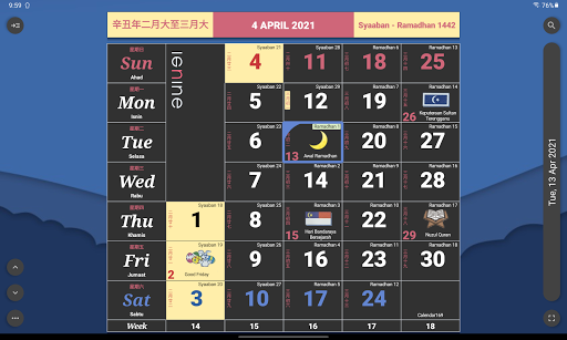 Kalendar Malaysia & Memo - عکس برنامه موبایلی اندروید