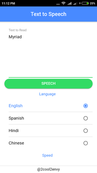 Text to Speech Quick - عکس برنامه موبایلی اندروید