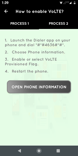 VoLTE Check: ۴G/۵G LTE & IMS - عکس برنامه موبایلی اندروید