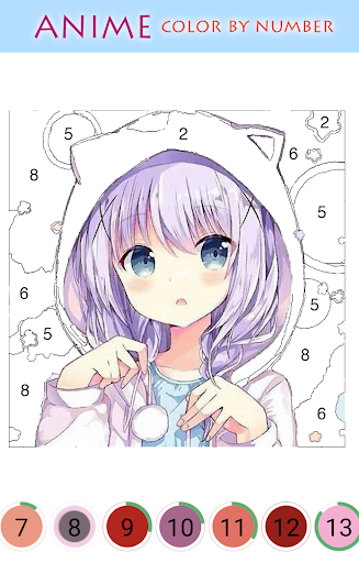 kawaii Anime & Manga - Color by Number - Image screenshot of android app