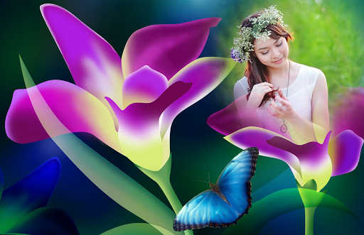 Neon Flower Photo Frame - عکس برنامه موبایلی اندروید