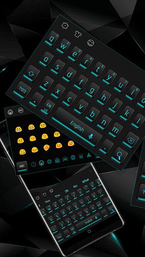 black blue keyboard