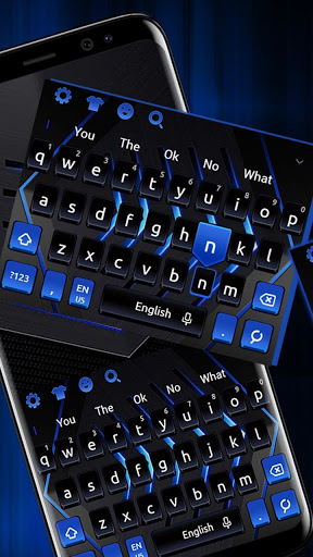 black blue keyboard