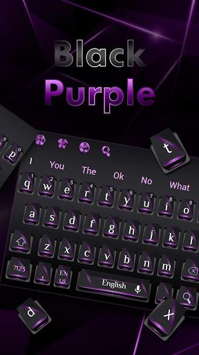 Cool Black Purple Glossy Keyboard - Image screenshot of android app