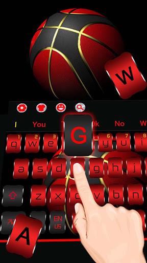 Black Red Basketball Keyboard - Image screenshot of android app