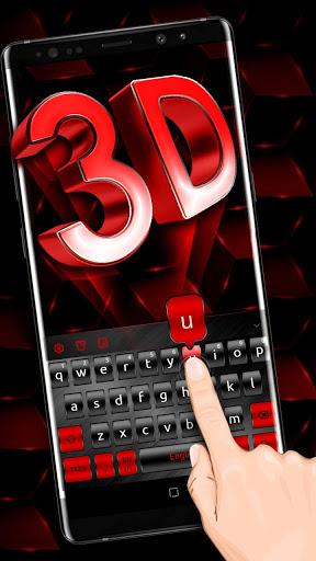 3D Black Red Keyboard Theme - Image screenshot of android app