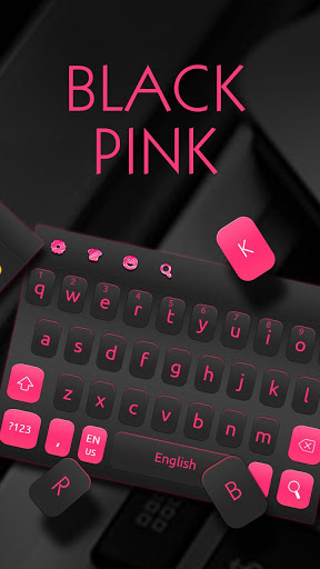 black and pink keyboard themes