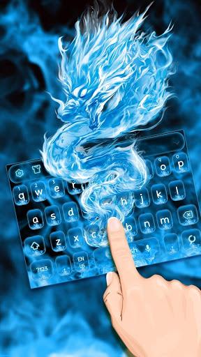 Blue Fiery Dragon Keyboard Theme - Image screenshot of android app