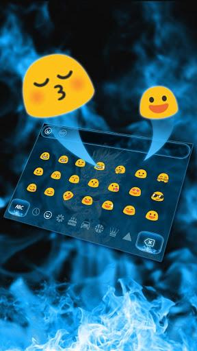 Blue Fiery Dragon Keyboard Theme - Image screenshot of android app