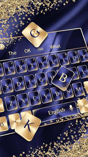 Blue Gold Luxury Keyboard - Image screenshot of android app