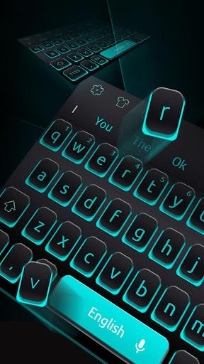 Blue Light Black Keyboard - Image screenshot of android app