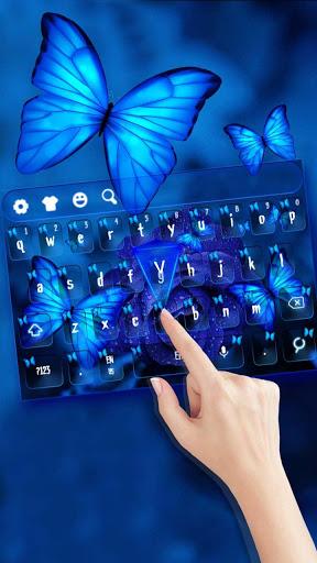 Blue Rose Butterfly Keyboard Theme - عکس برنامه موبایلی اندروید