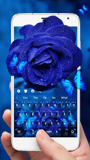 Blue Rose Butterfly Keyboard Theme - Image screenshot of android app
