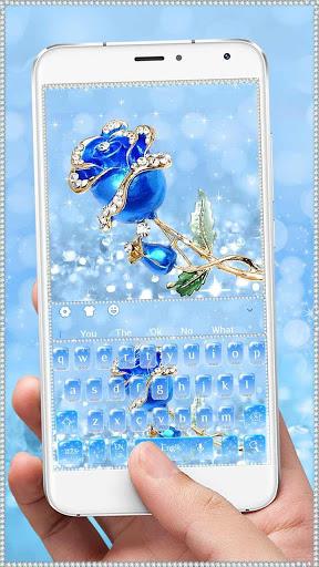 Blue Rose Diamond Keyboard - Image screenshot of android app