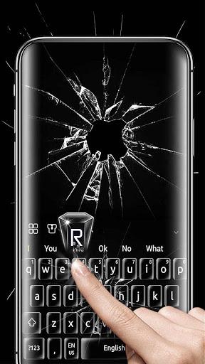 Black Broken Glass Keyboard - عکس برنامه موبایلی اندروید