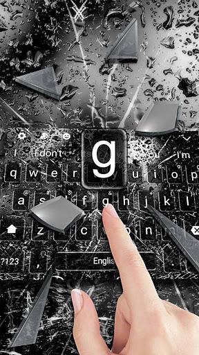 Black Broken Glass Rain Keyboard - عکس برنامه موبایلی اندروید