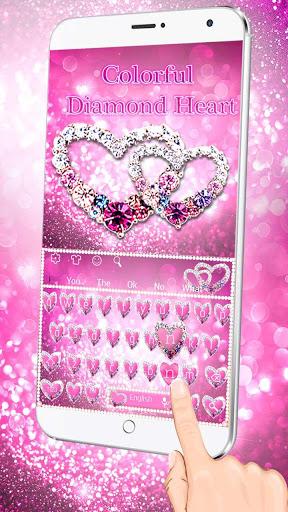 Colorful Diamond Heart Keybaord - Image screenshot of android app