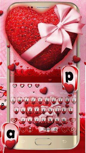 Red Crystal Bow Heart Keyboard Theme - عکس برنامه موبایلی اندروید