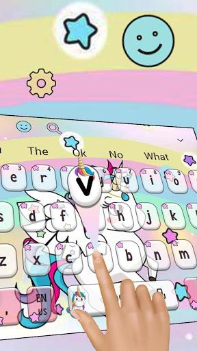 Cute Cartoon Unicorn Keyboard Theme - عکس برنامه موبایلی اندروید