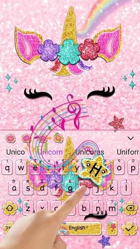 Glisten Unicorn Pinky Keyboard - عکس برنامه موبایلی اندروید