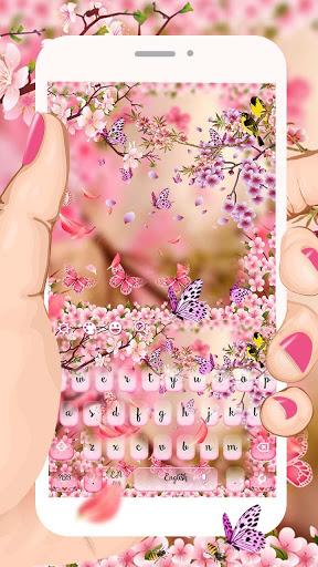 Cute Pink Summer Flowers Keyboard - Image screenshot of android app