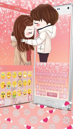 Cute Winter Couple DP Keyboard Theme - Image screenshot of android app