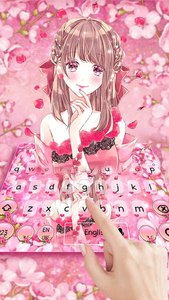 Pink Cuteness Floral Girl Keyboard - عکس برنامه موبایلی اندروید