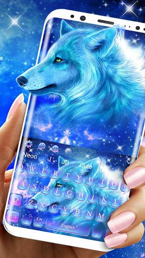 Cyan Neon Wolf Keyboard - عکس برنامه موبایلی اندروید