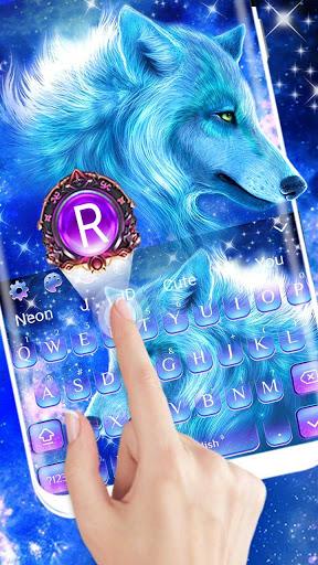 Cyan Neon Wolf Keyboard - عکس برنامه موبایلی اندروید