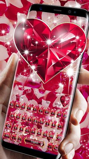 Diamond Heart Rose Keyboard - عکس برنامه موبایلی اندروید