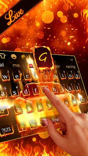 3D Fire Burning Car Keyboard Theme - Image screenshot of android app