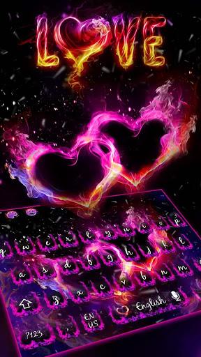 Fire Neon Heart Keyboard Theme - عکس برنامه موبایلی اندروید
