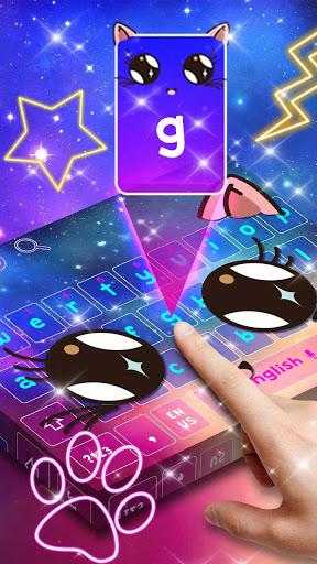 Galaxy Kawaii Kitty Keyboard Theme - Image screenshot of android app