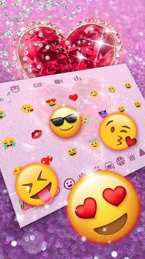 Glitter Diamond Heart Keyboard - Image screenshot of android app