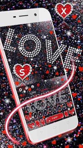 Giltter Love Heart Keyboard Theme - عکس برنامه موبایلی اندروید