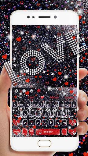 Giltter Love Heart Keyboard Theme - عکس برنامه موبایلی اندروید